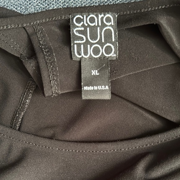 Clara Sun Woo Classic Black 3/4 Sleeve Top size XL - Picture 4 of 4